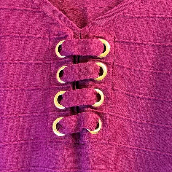 Women’s Sweater Size XL Purple Crewneck 3/4 Length Sleeves - Picture 3 of 12